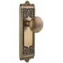 Grandeur Windsor Solid Brass Rose Dummy Door Knob Set with Fifth Avenue Knob Vintage Brass