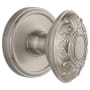Grandeur Georgetown Solid Brass Rose Dummy Knob Set with Grande Victorian Knob Satin Nickel