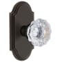 Grandeur Arc Solid Brass Rose Privacy Door Knob Set with Fontainebleau Crystal Knob and 2-3/4" Backset Timeless Bronze