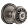 Grandeur Georgetown Solid Brass Rose Dummy Knob Set with Parthenon Knob Antique Pewter