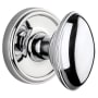 Grandeur Georgetown Solid Brass Rose Dummy Door Knob Set with Eden Prairie Knob Bright Chrome