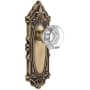 Grandeur Grande Victorian Solid Brass Rose Single Dummy Door Knob with Chambord Crystal Knob Vintage Brass