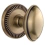Grandeur Newport Solid Brass Rose Single Dummy Door Knob with Eden Prairie Knob Vintage Brass