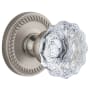 Grandeur Newport Solid Brass Rose Single Dummy Door Knob with Fontainebleau Crystal Knob Satin Nickel