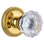 Grandeur Newport Solid Brass Rose Single Dummy Door Knob with Fontainebleau Crystal Knob Polished Brass