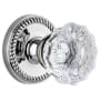 Grandeur Newport Solid Brass Rose Single Dummy Door Knob with Fontainebleau Crystal Knob Bright Chrome