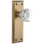 Grandeur Fifth Avenue Solid Brass Rose Single Dummy Door Knob with Chambord Crystal Knob Vintage Brass