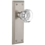 Grandeur Fifth Avenue Solid Brass Rose Single Dummy Door Knob with Chambord Crystal Knob Satin Nickel