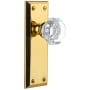 Grandeur Fifth Avenue Solid Brass Rose Single Dummy Door Knob with Chambord Crystal Knob Polished Brass