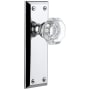 Grandeur Fifth Avenue Solid Brass Rose Single Dummy Door Knob with Chambord Crystal Knob Bright Chrome