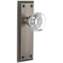 Grandeur Fifth Avenue Solid Brass Rose Single Dummy Door Knob with Chambord Crystal Knob Antique Pewter