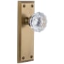 Grandeur Fifth Avenue Solid Brass Rose Single Dummy Door Knob with Fontainebleau Crystal Knob Vintage Brass