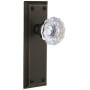 Grandeur Fifth Avenue Solid Brass Rose Single Dummy Door Knob with Fontainebleau Crystal Knob Timeless Bronze