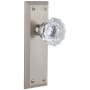 Grandeur Fifth Avenue Solid Brass Rose Single Dummy Door Knob with Fontainebleau Crystal Knob Satin Nickel