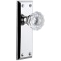 Grandeur Fifth Avenue Solid Brass Rose Single Dummy Door Knob with Fontainebleau Crystal Knob Bright Chrome
