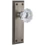Grandeur Fifth Avenue Solid Brass Rose Single Dummy Door Knob with Fontainebleau Crystal Knob Antique Pewter