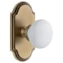 Grandeur Arc Solid Brass Rose Privacy Door Knob Set with Hyde Park Knob and 2-3/4" Backset Vintage Brass