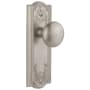 Grandeur Parthenon Solid Brass Rose Single Dummy Door Knob with Fifth Avenue Knob Satin Nickel