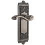 Grandeur Windsor Solid Brass Rose Right Handed Single Dummy Door Lever with Portofino Lever Antique Pewter