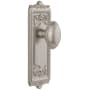 Grandeur Windsor Solid Brass Rose Single Dummy Door Knob with Eden Prairie Knob Satin Nickel