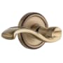 Grandeur Georgetown Solid Brass Rose Right Handed Single Dummy Lever with Portofino Lever Vintage Brass