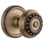 Grandeur Georgetown Solid Brass Rose Single Dummy Knob with Parthenon Knob Vintage Brass