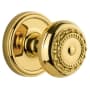 Grandeur Georgetown Solid Brass Rose Single Dummy Knob with Parthenon Knob Polished Brass