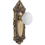 Grandeur Grande Victorian Solid Brass Rose Passage Door Knob Set with Hyde Park Knob and 2-3/8" Backset Vintage Brass