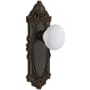 Grandeur Grande Victorian Solid Brass Rose Passage Door Knob Set with Hyde Park Knob and 2-3/8" Backset Timeless Bronze
