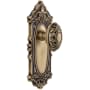 Grandeur Vintage Antique Grande Victorian Passage Door Knob Set with 2-3/8" Backset - Solid Brass Vintage Brass