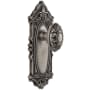 Grandeur Vintage Antique Grande Victorian Passage Door Knob Set with 2-3/8" Backset - Solid Brass Antique Pewter