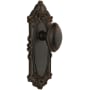 Grandeur Grande Victorian Solid Brass Rose Passage Door Knob Set with Eden Prairie Knob and 2-3/8" Backset Timeless Bronze