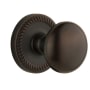 Grandeur Newport Solid Brass Rose Passage Door Knob Set with Fifth Avenue Knob and 2-3/8" Backset Timeless Bronze