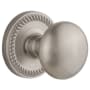 Grandeur Newport Solid Brass Rose Passage Door Knob Set with Fifth Avenue Knob and 2-3/8" Backset Satin Nickel