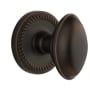 Grandeur Newport Solid Brass Rose Passage Door Knob Set with Eden Prairie Knob and 2-3/8" Backset Timeless Bronze