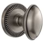Grandeur Newport Solid Brass Rose Passage Door Knob Set with Eden Prairie Knob and 2-3/8" Backset Antique Pewter