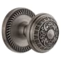 Grandeur Vintage Antique Passage Door Knob Set with 2-3/8" Backset - Solid Brass Antique Pewter