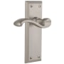 Grandeur Fifth Avenue Solid Brass Rose Right Handed Passage Door Lever Set with Portofino Lever and 2-3/8" Backset Satin Nickel