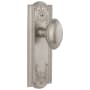 Grandeur Parthenon Solid Brass Rose Passage Door Knob Set with Eden Prairie Knob and 2-3/8" Backset Satin Nickel