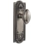 Grandeur Parthenon Solid Brass Rose Passage Door Knob Set with Eden Prairie Knob and 2-3/8" Backset Antique Pewter