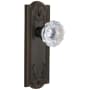 Grandeur Parthenon Solid Brass Rose Passage Door Knob Set with Fontainebleau Crystal Knob and 2-3/8" Backset Timeless Bronze