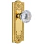 Grandeur Parthenon Solid Brass Rose Passage Door Knob Set with Fontainebleau Crystal Knob and 2-3/8" Backset Polished Brass