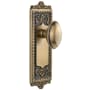 Grandeur Windsor Solid Brass Rose Passage Door Knob Set with Eden Prairie Knob and 2-3/8" Backset Vintage Brass