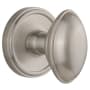 Grandeur Georgetown Solid Brass Rose Passage Door Knob Set with Eden Prairie Knob and 2-3/8" Backset Satin Nickel
