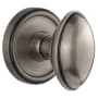 Grandeur Georgetown Solid Brass Rose Passage Door Knob Set with Eden Prairie Knob and 2-3/8" Backset Antique Pewter