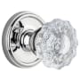 Grandeur Georgetown Solid Brass Rose Privacy Knob Set with Versailles Crystal Knob and 2-3/8" Backset Bright Chrome
