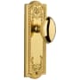 Grandeur Parthenon Solid Brass Rose Passage Door Knob Set with Eden Prairie Knob and 2-3/8" Backset Lifetime Brass
