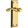 Grandeur Fifth Avenue Solid Brass Rose Right Handed Passage Door Lever Set with Portofino Lever and 2-3/8" Backset Lifetime Brass