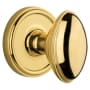 Grandeur Georgetown Solid Brass Rose Passage Door Knob Set with Eden Prairie Knob and 2-3/8" Backset Lifetime Brass