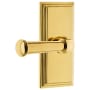 Grandeur Carre Solid Brass Rose Single Dummy Door Lever with Georgetown Lever Lifetime Brass